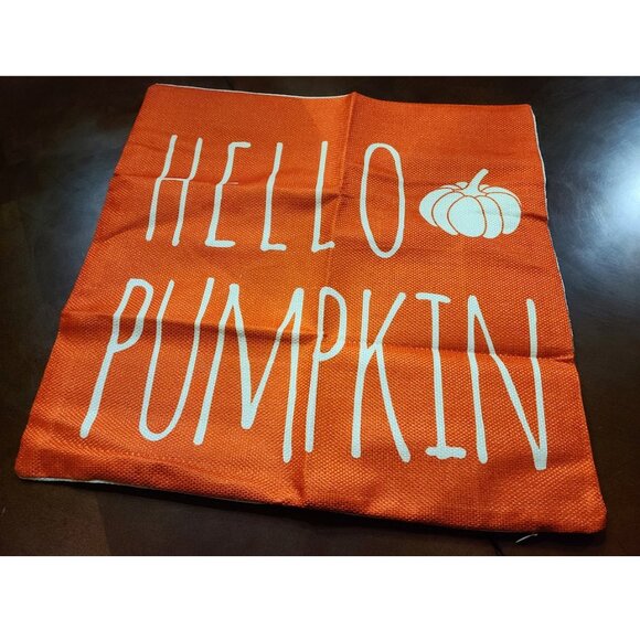 Pumpkin Decorative Pillow Cover Case Farmhouse Cottage Thanksgiving Fall Decor - Picture 7 of 11